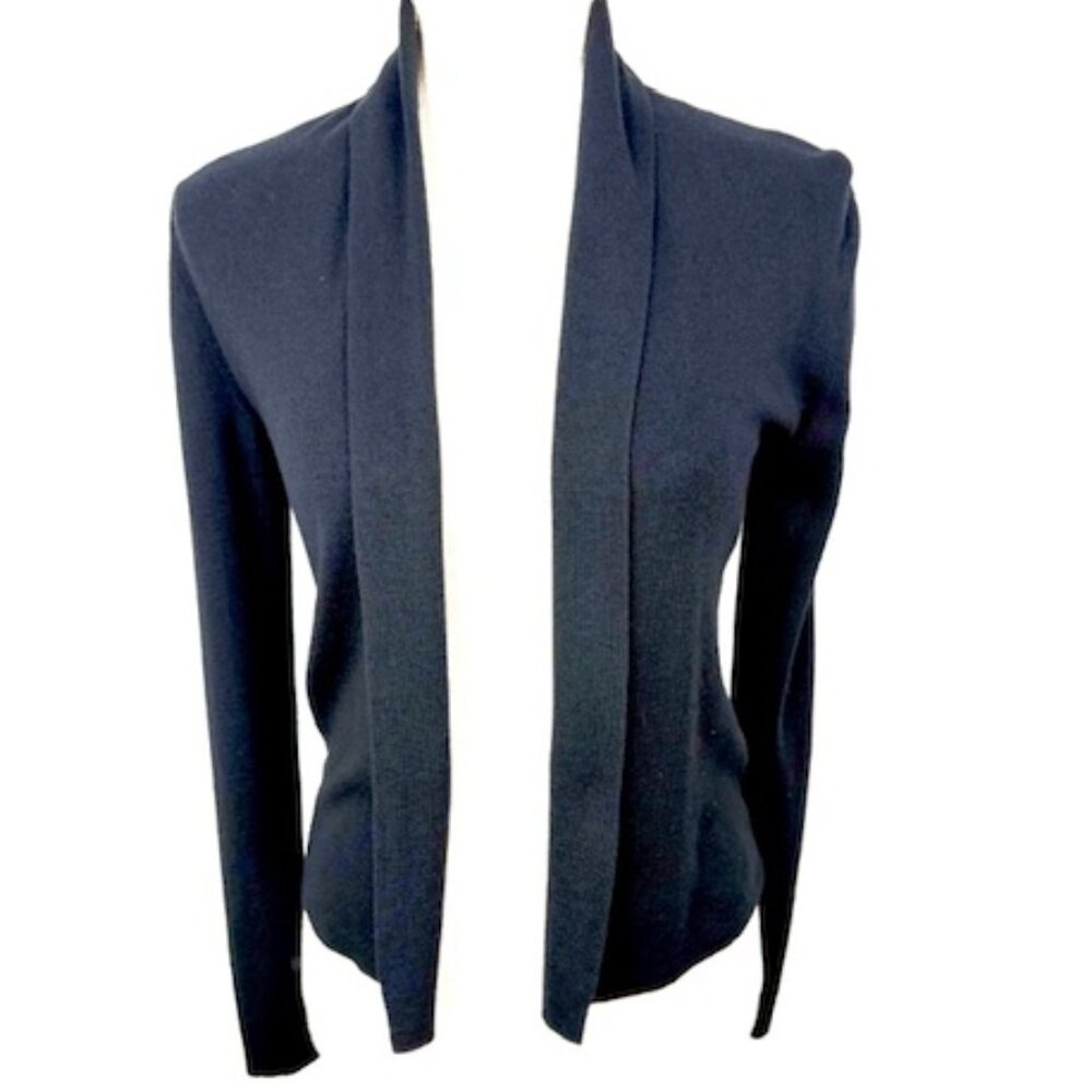 Black Ultra-Fine Knit Silk and Cashmere Open Cardigan from Banana Republic
